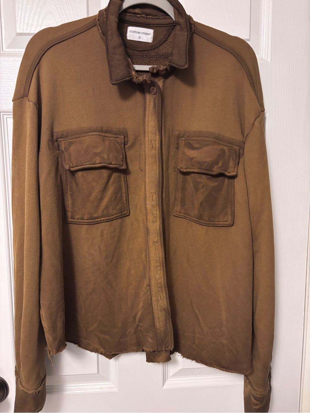 Cotton Citizen Brooklyn Buttondown Shacket Bronze Brown XS